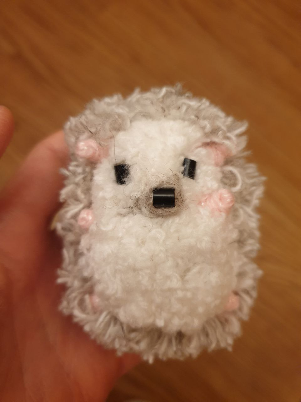 A hand holding a stuffed animal Description automatically generated with medium confidence